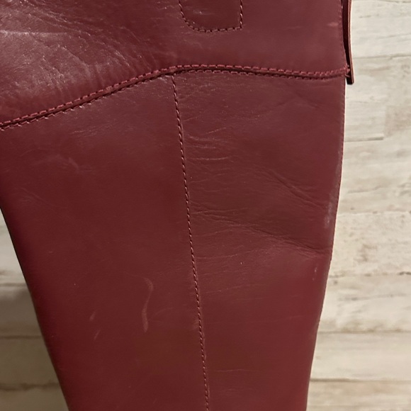 Nine West Elegant Burgundy Leather Knee-High Boots - Picture 4 of 7